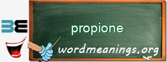 WordMeaning blackboard for propione